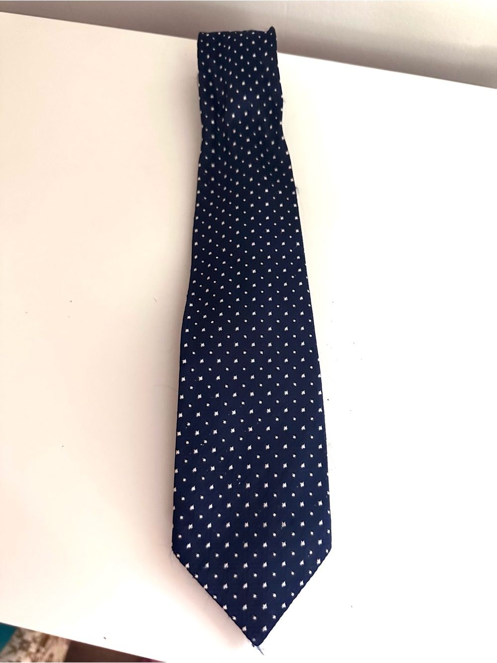 Navy Blue With White Dotted Accents Vintage Tie